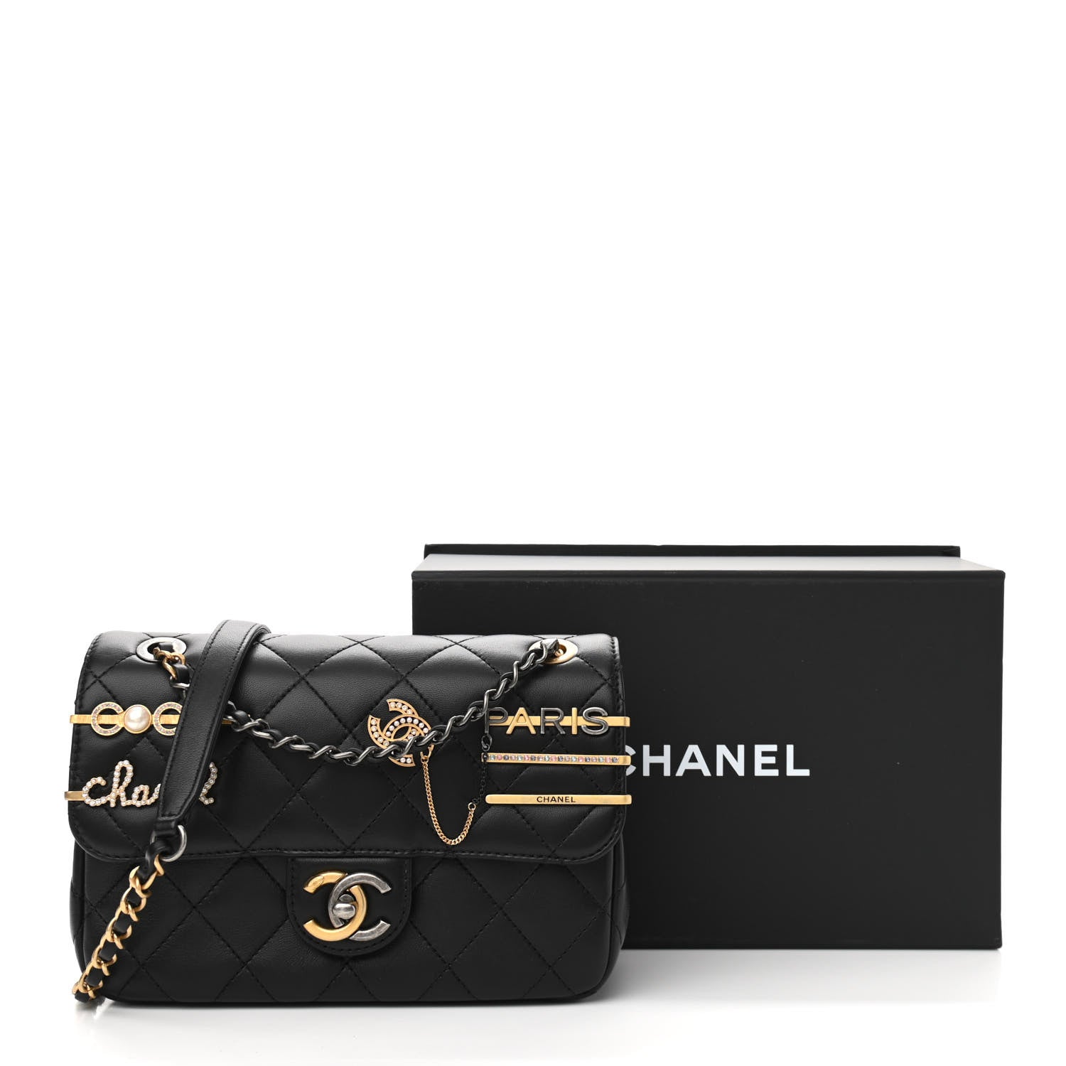 Chanel Lambskin Quilted Small Coco Clips Single Flap Black 12 of 12