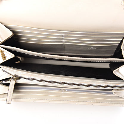 Gucci Calfskin Matelasse GG Marmont Chain Wallet Mystic White 4 of 12