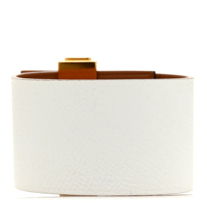 Hermes Epsom Swift Imprevisible Bracelet XS/S  White Gold 3 of 5