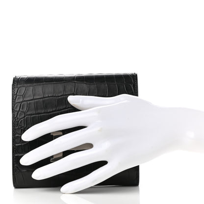 Hermes Matte Alligator Constance Short Wallet Black 2 of 8