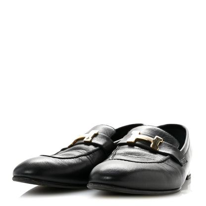 Hermes Goatskin Womens Paris Loafers 38 Black 4 of 9