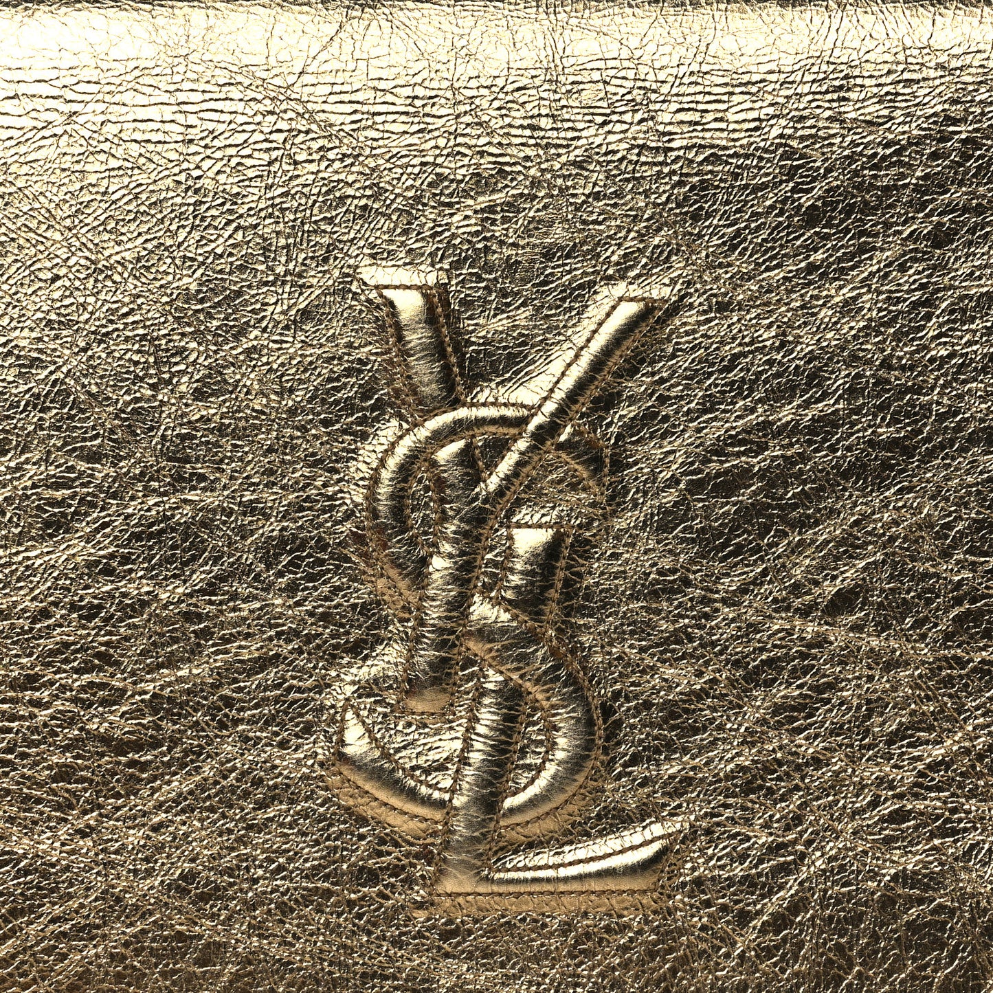 Metallic Textured Calfskin Monogram Large Belle De Jour Clutch Gold
