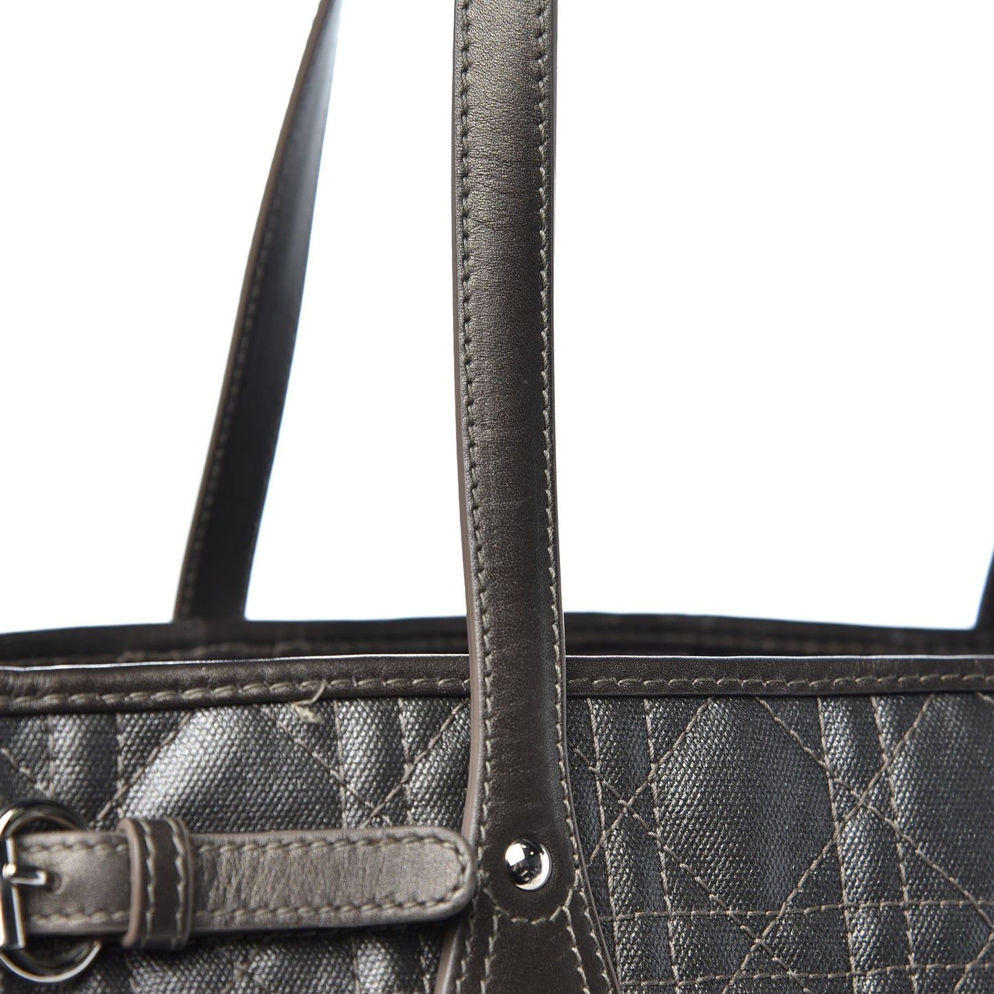 Coated Canvas Cannage Large Panarea Tote Grey