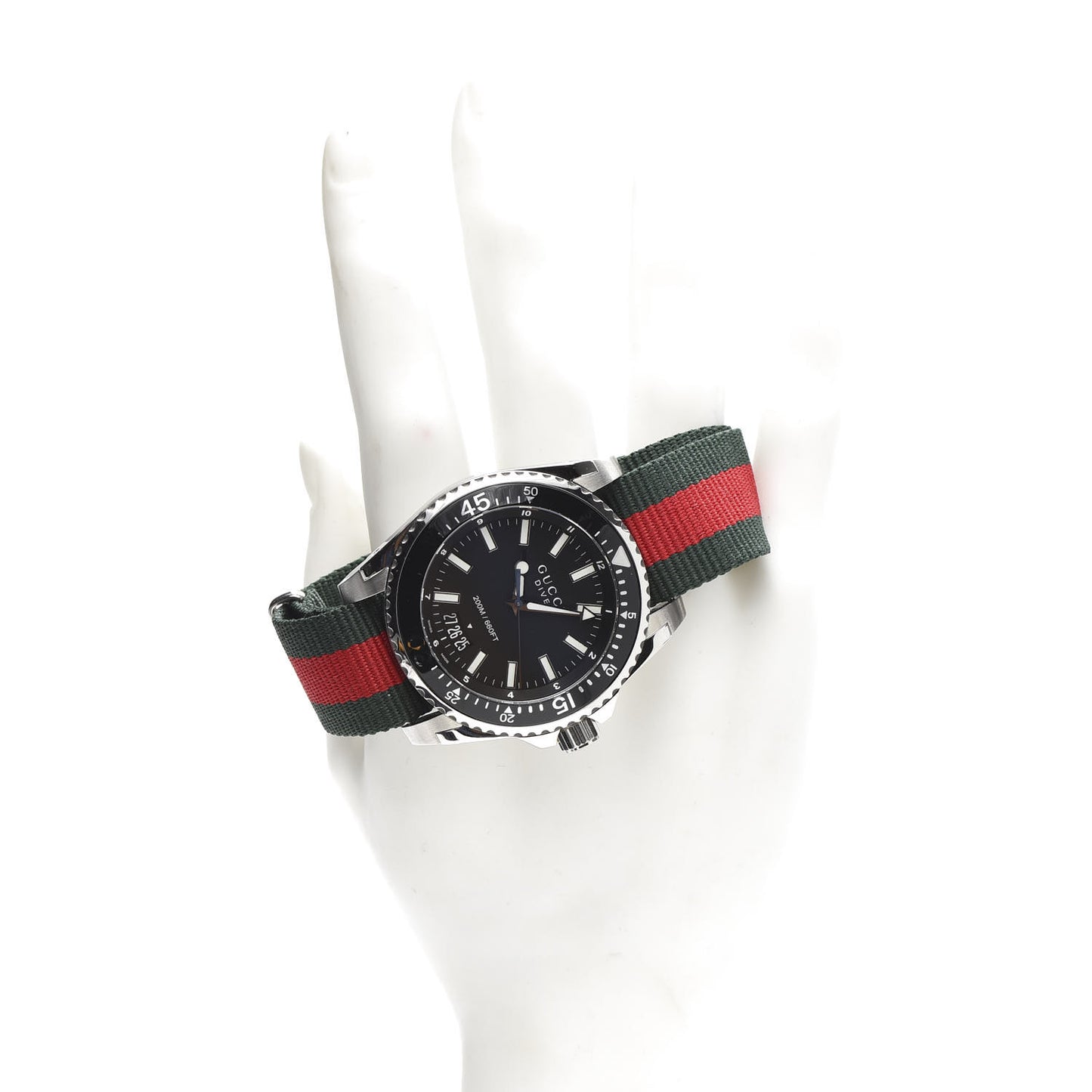 Stainless Steel Nylon 45mm Dive Quartz Watch Black