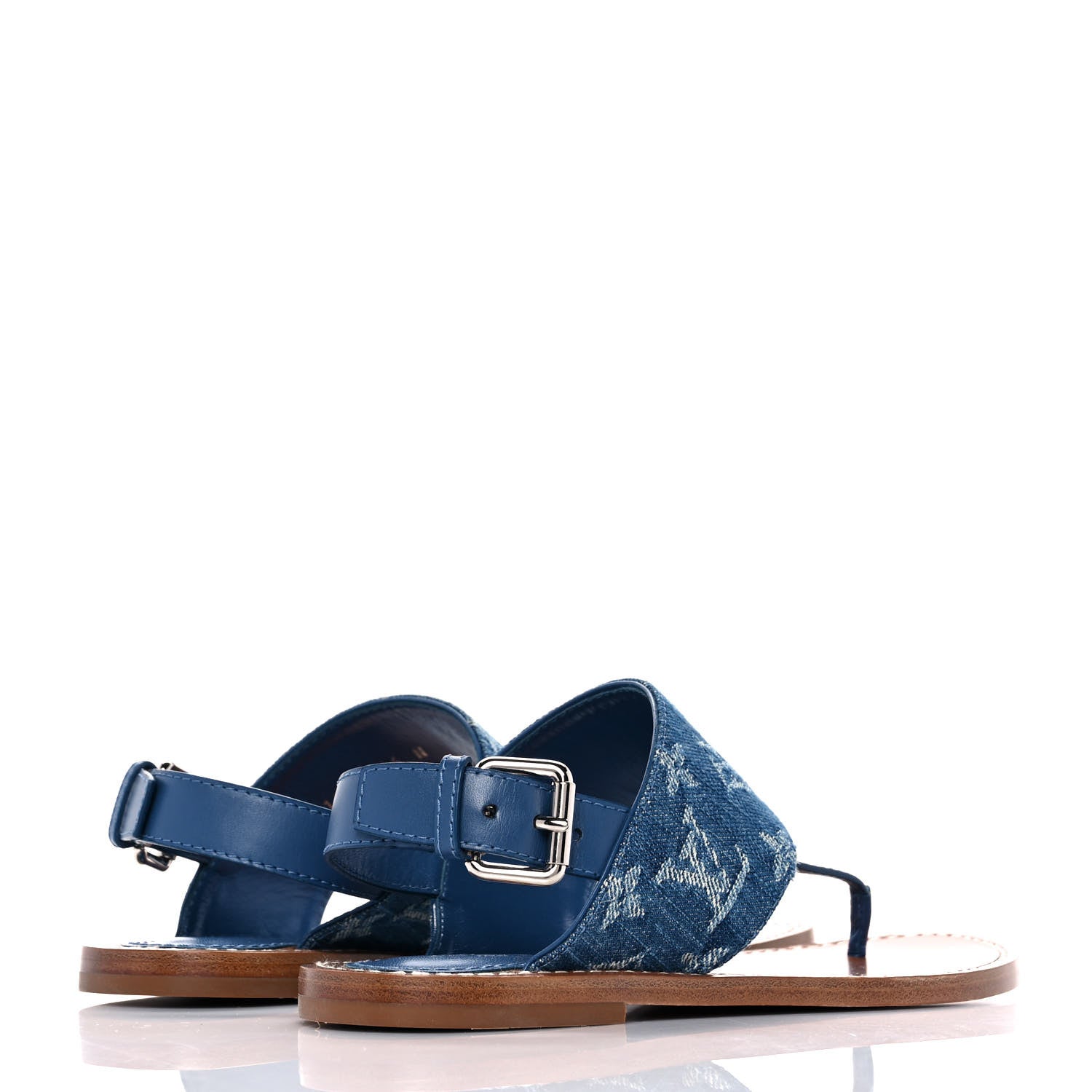 Louis Vuitton Denim Monogram Sandals 36 Blue 4 of 9