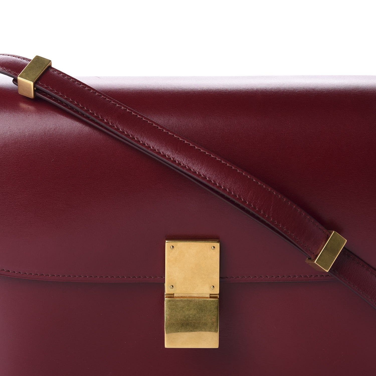 Celine Box Calfskin Medium Classic Box Flap Bag Burgundy 12 of 12