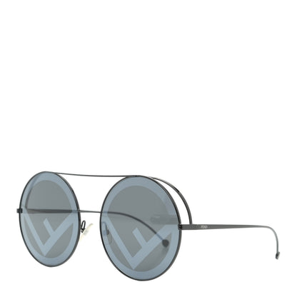 Fendi Metal F is Fendi Printed Run Away Round Frame Sunglasses FF 0285/S Black 1 of 6