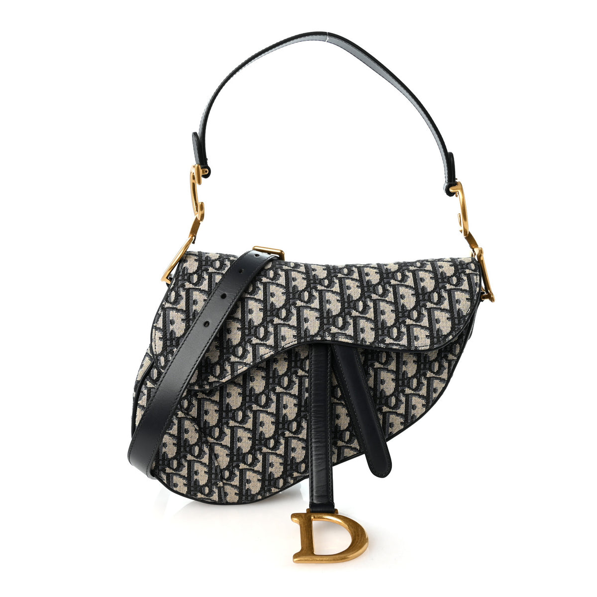 Oblique Saddle Bag With Strap Blue
