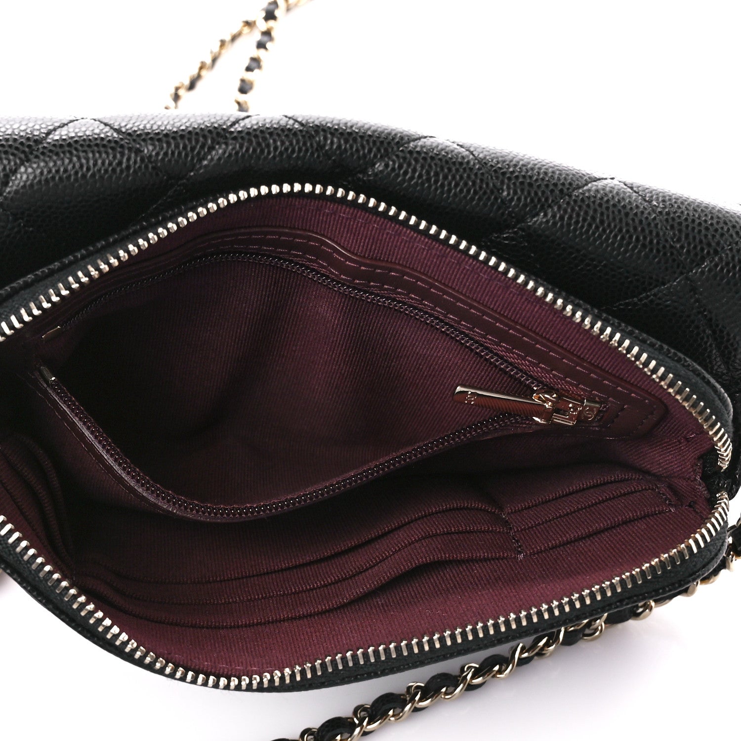 Chanel Caviar Quilted Flap Phone Holder With Chain Black 6 of 13
