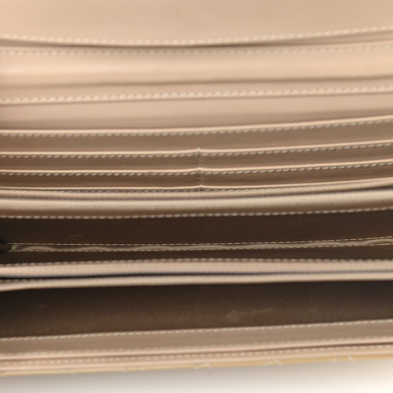 Chanel Patent Calfskin Quilted Brilliant East West Flap Clutch Beige 4 of 11