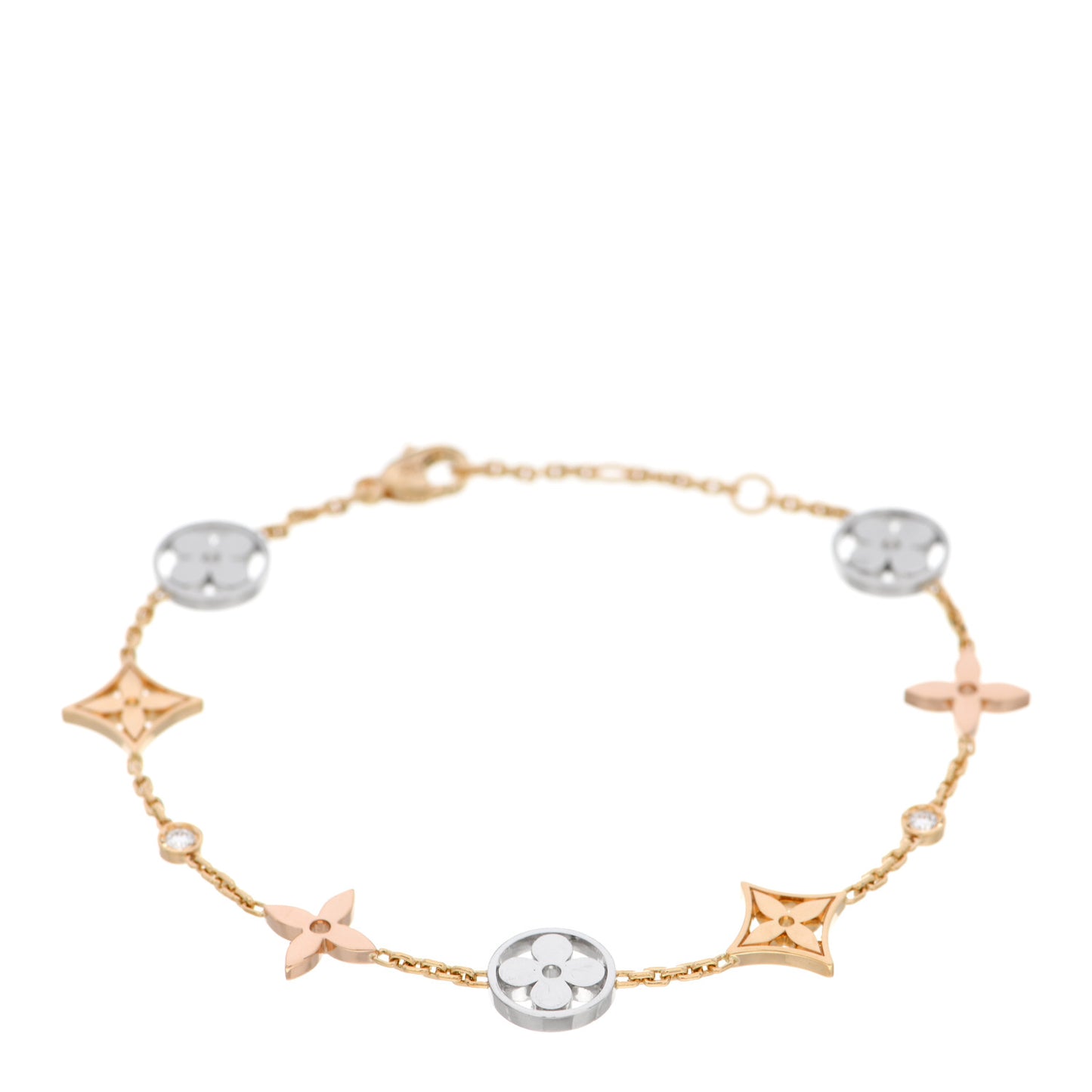 18K Yellow White Pink Gold Diamond Idylle Blossom Bracelet