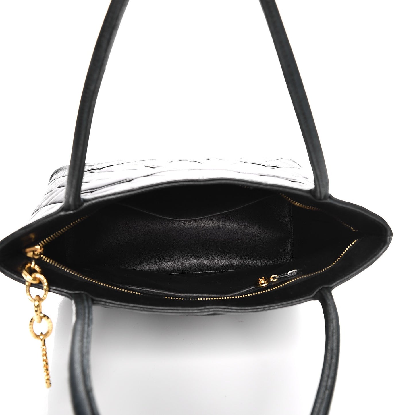 Lambskin Quilted Medallion Tote Black
