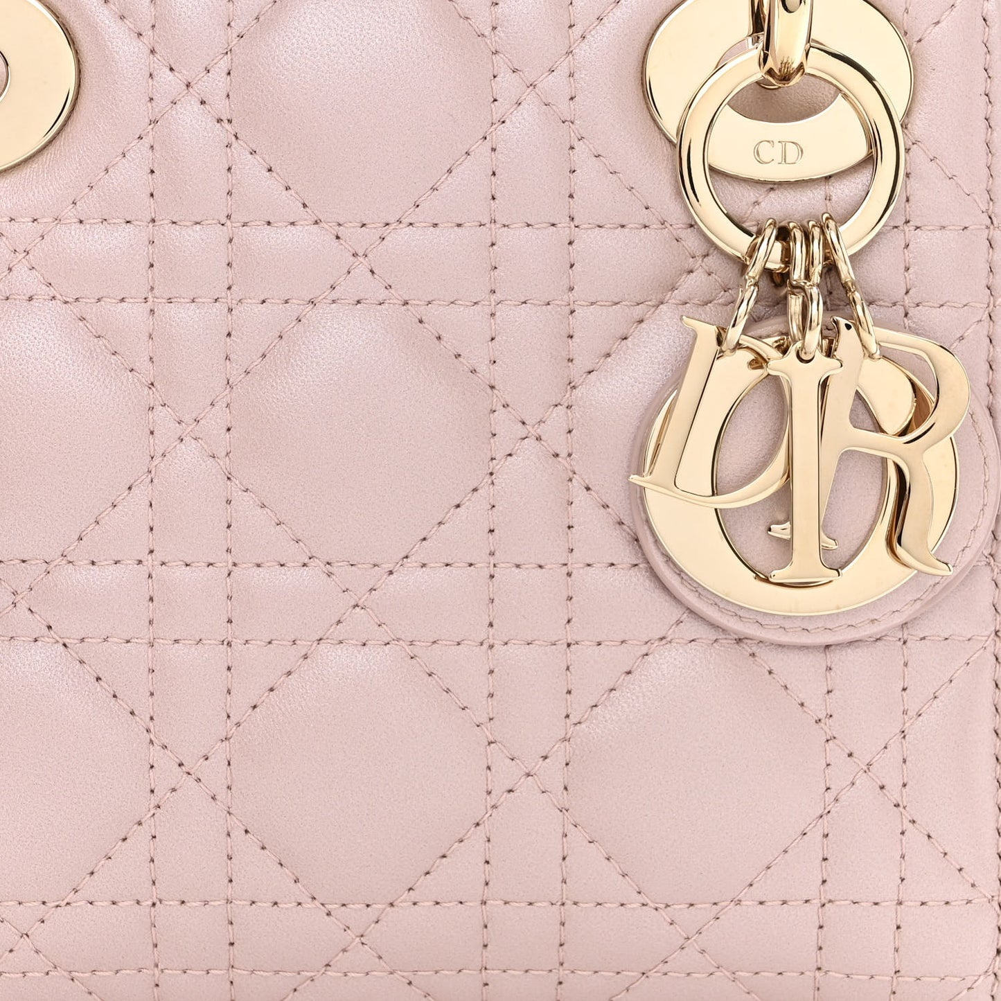 Metallic Lambskin Cannage Mini Lady Dior Lotus