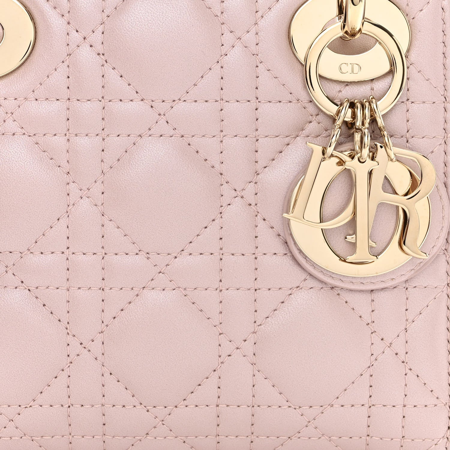Christian Dior Metallic Lambskin Cannage Mini Lady Dior Lotus 8 of 11