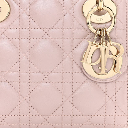Christian Dior Metallic Lambskin Cannage Mini Lady Dior Lotus 8 of 11