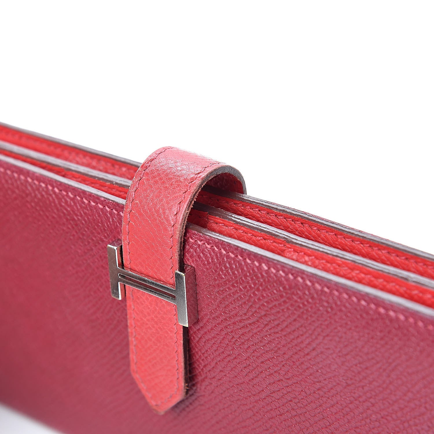Hermes Epsom Bi-Color Bearn Wallet Rubis Rouge Pivoine 9 of 11