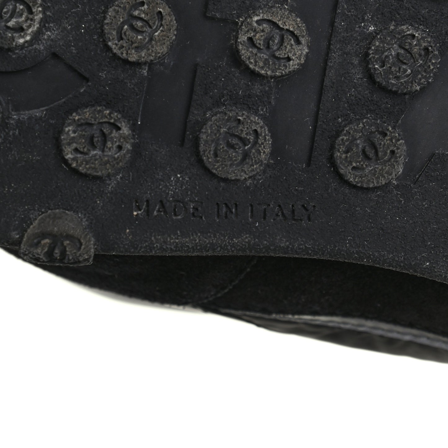 Nylon Calfskin Suede Womens CC Sneakers 41 Black Grey White