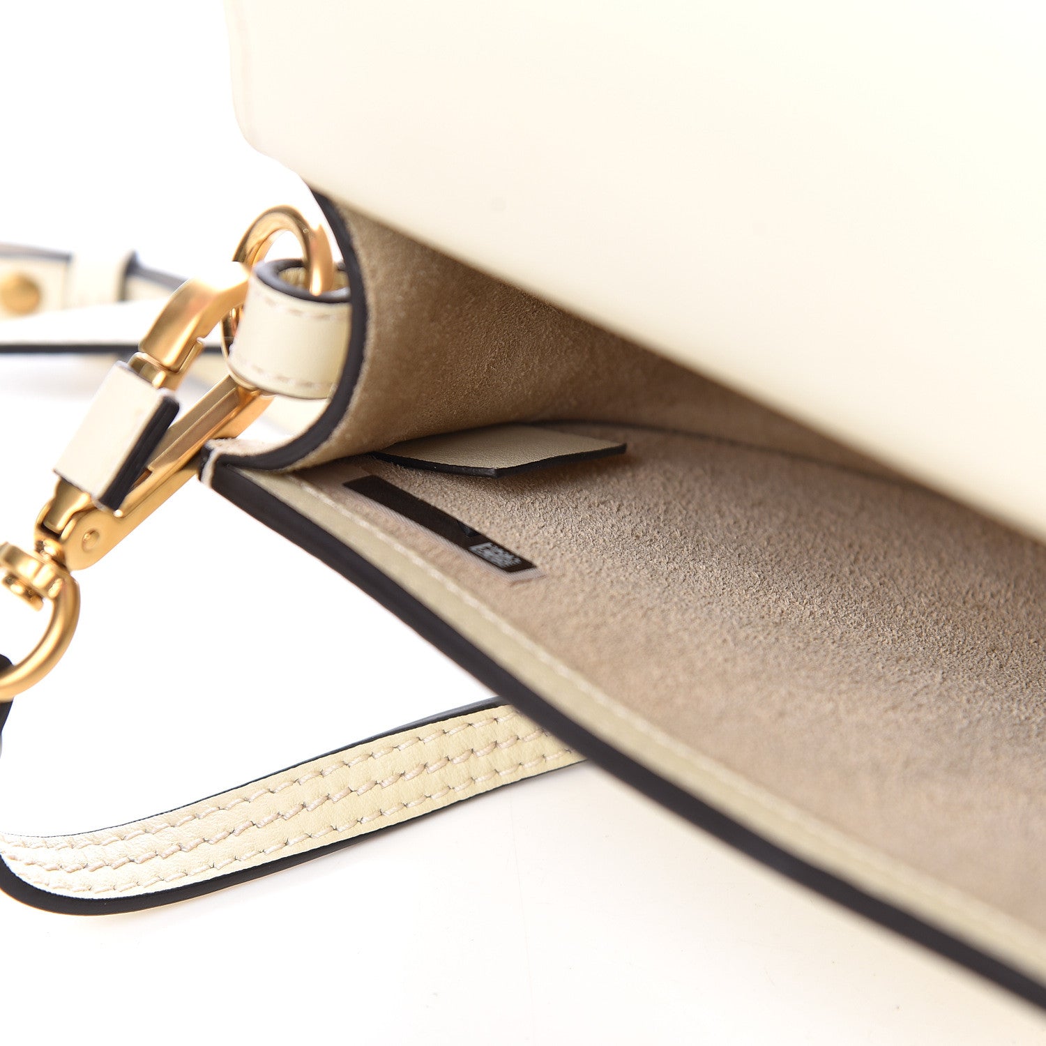 Chloe Calfskin Suede Small Nile Bracelet Bag Off White 8 of 10