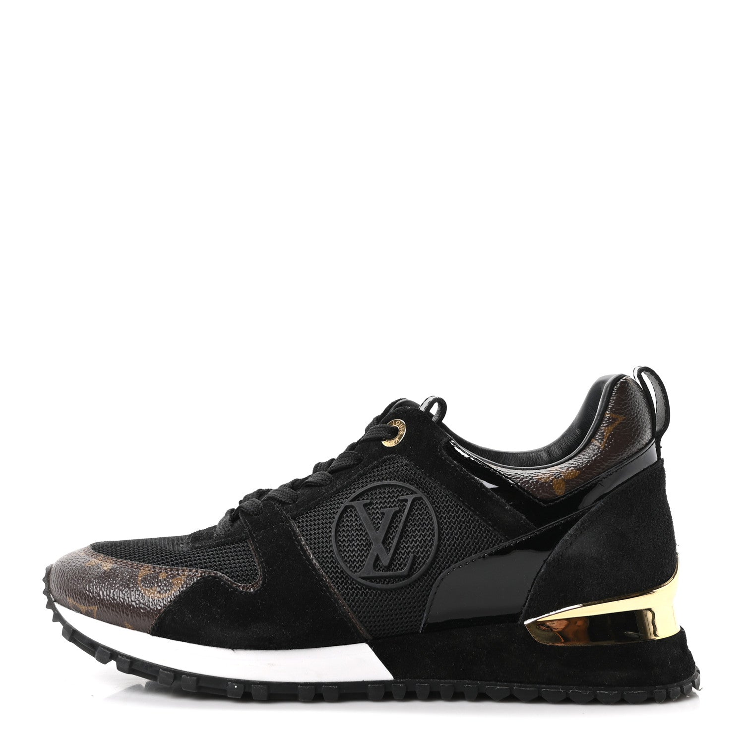 Louis Vuitton Suede Monogram Run Away Sneakers 37 Black 1 of 9