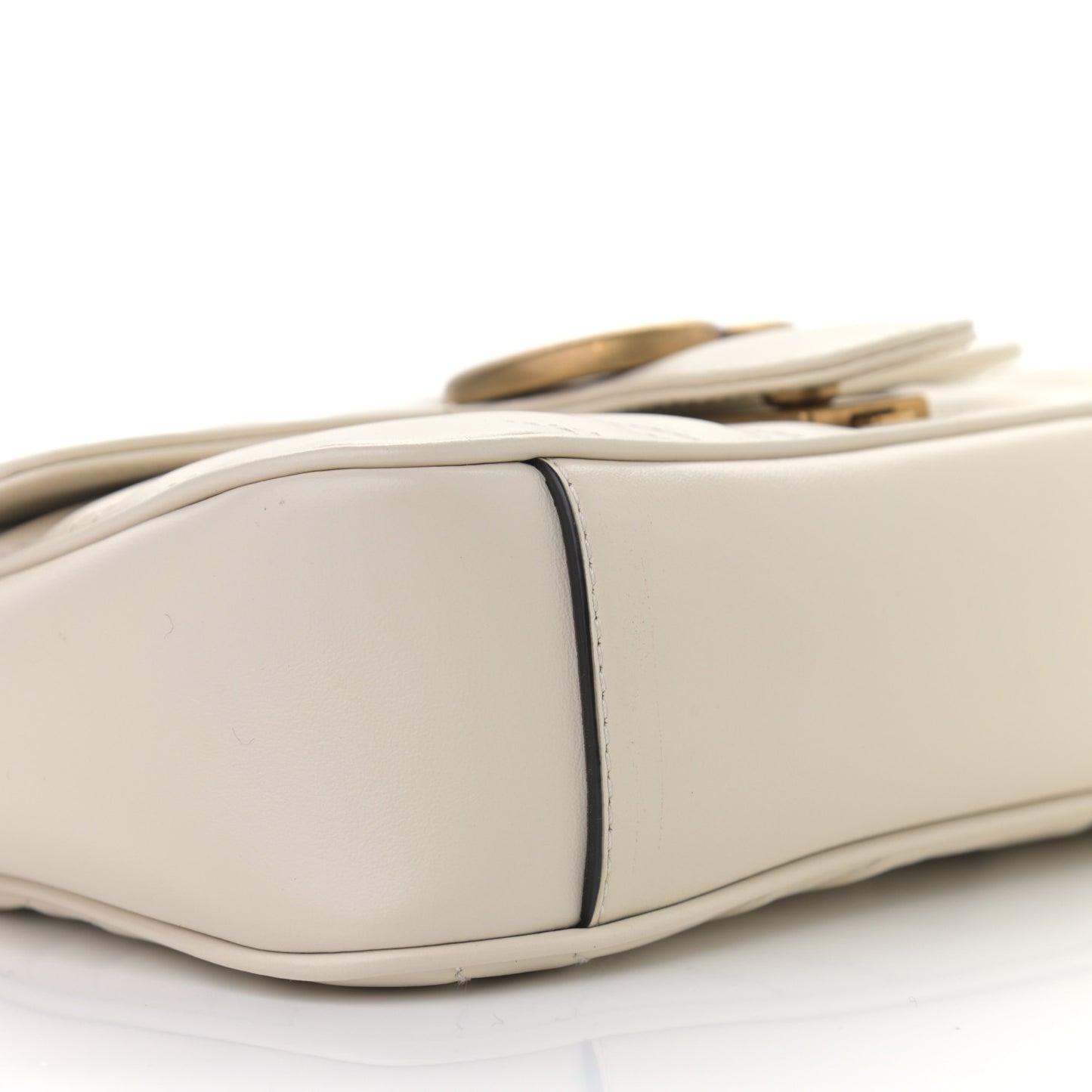 Calfskin Matelasse Mini GG Marmont Shoulder Bag White