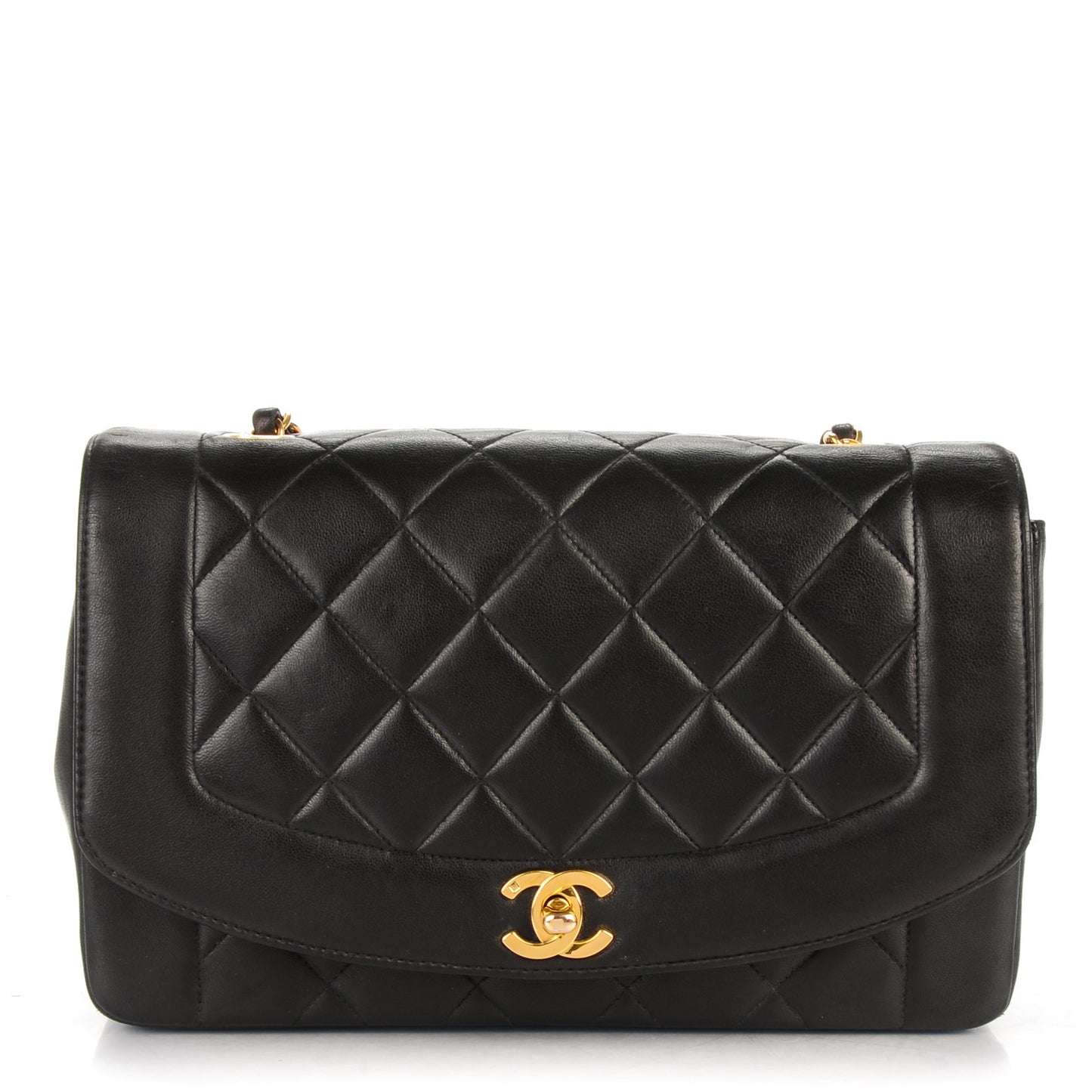 Lambskin Medium Single Flap Black