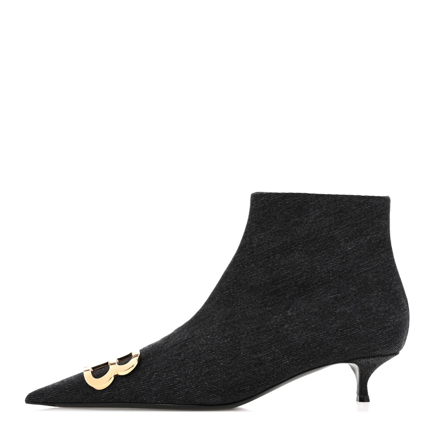 Denim BB Pointy Toe Ankle Booties 41 Black Vintage