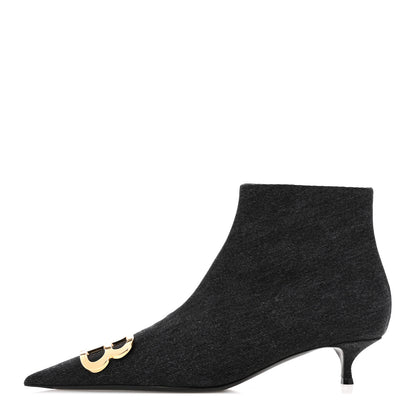Balenciaga Denim BB Pointy Toe Ankle Booties 41 Black Vintage 1 of 10