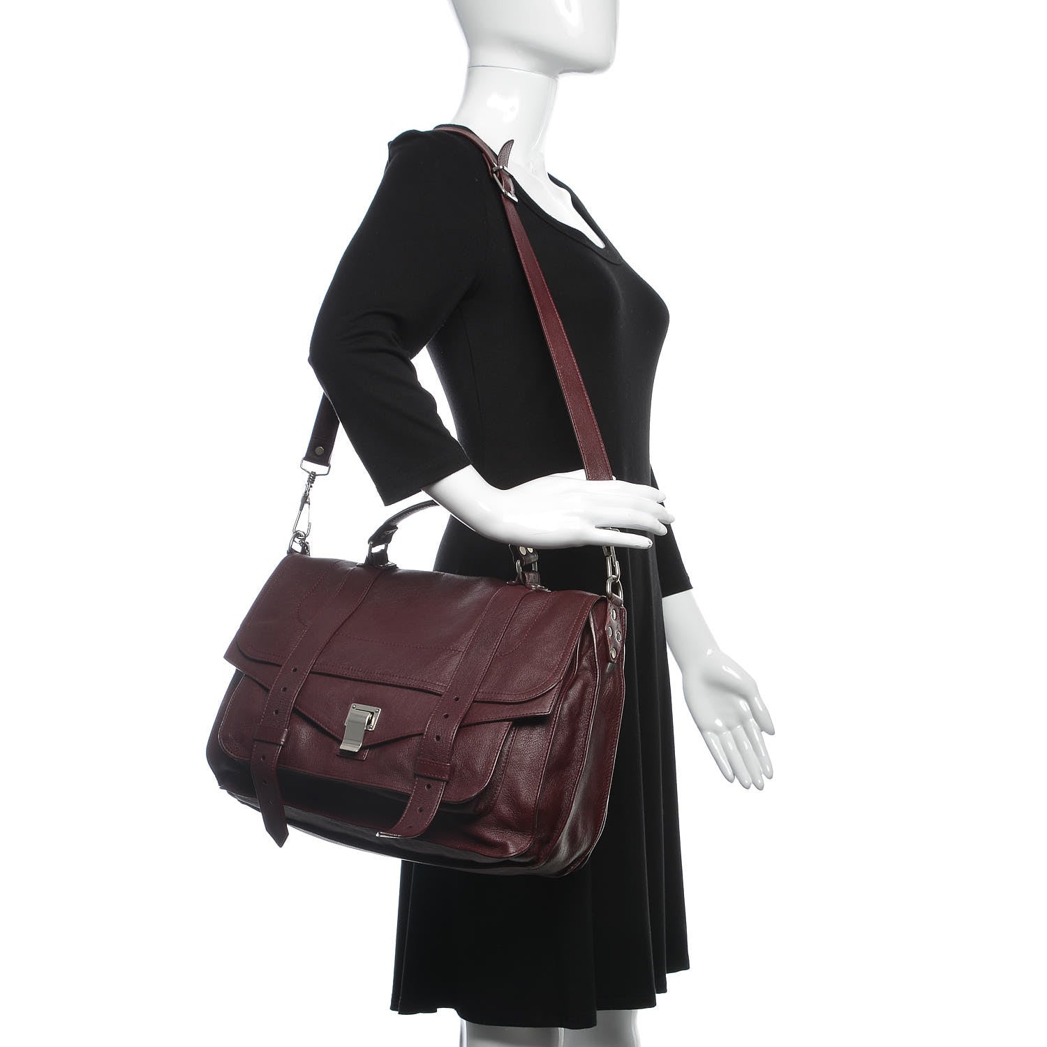Proenza Schouler Lambskin Large PS1 Satchel Oxblood 2 of 15