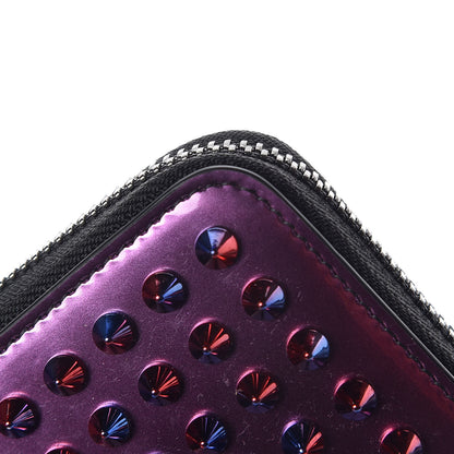 Christian Louboutin Patent Scarabe Spikes Panettone Zip Around Wallet Rose Digitale 7 of 14