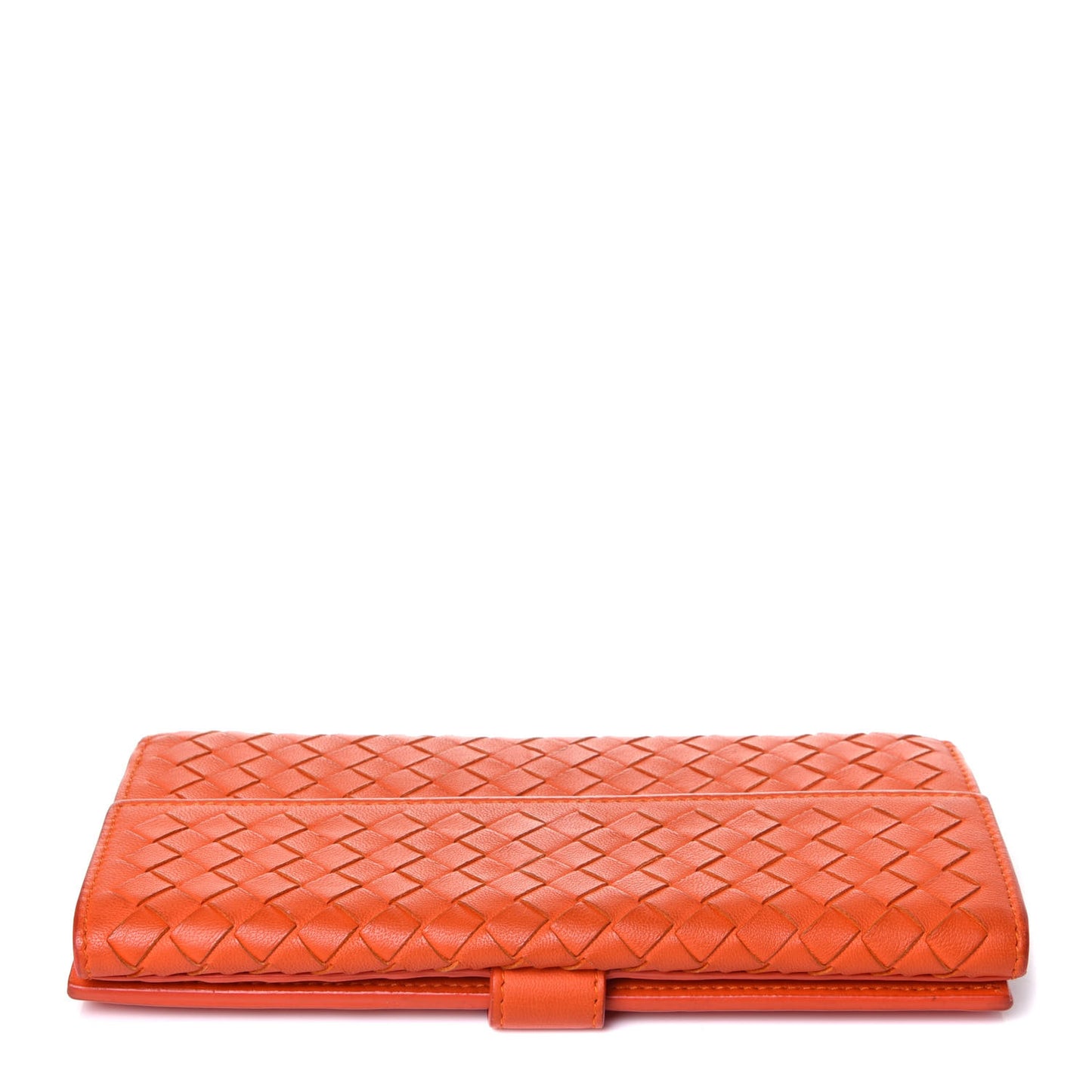 Nappa Intrecciato Continental Wallet Tangerine