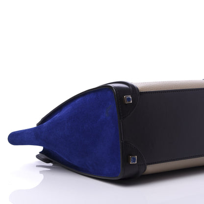 Celine Elephant Calfskin Suede Micro Tri-Color Luggage Sand 7 of 9