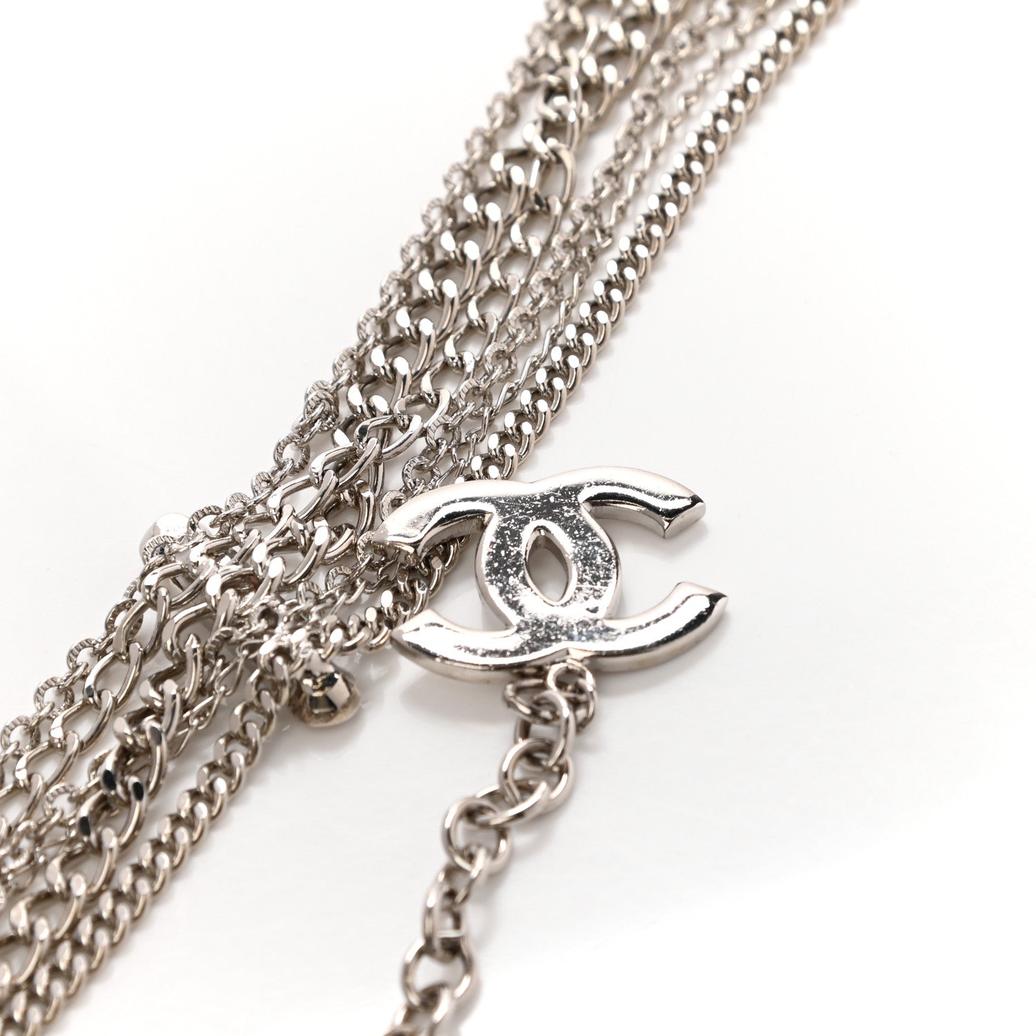 Chanel Crystal CC Multi Strand Chain Belt Silver 3 of 5