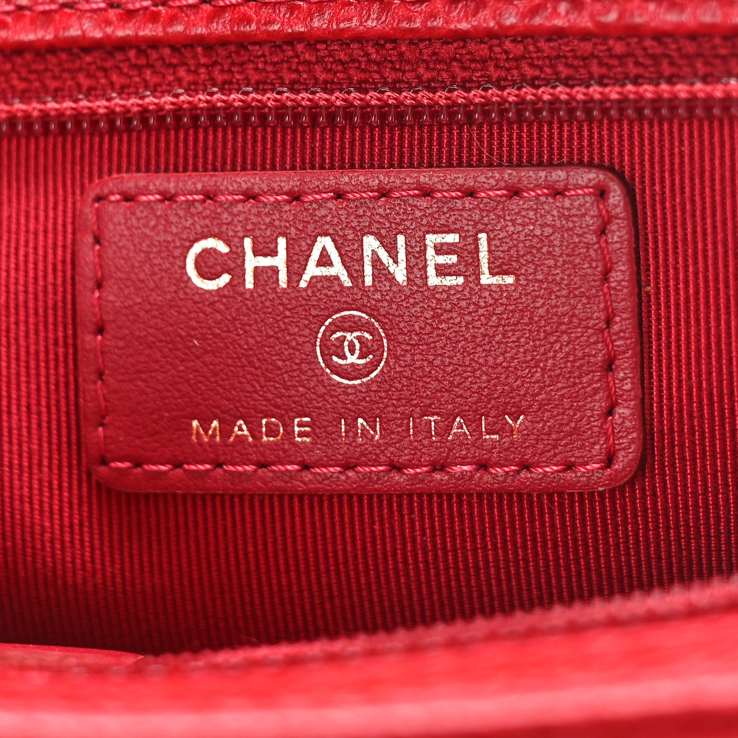 Chanel Caviar Timeless CC Cosmetic Pouch Bag Red 7 of 9