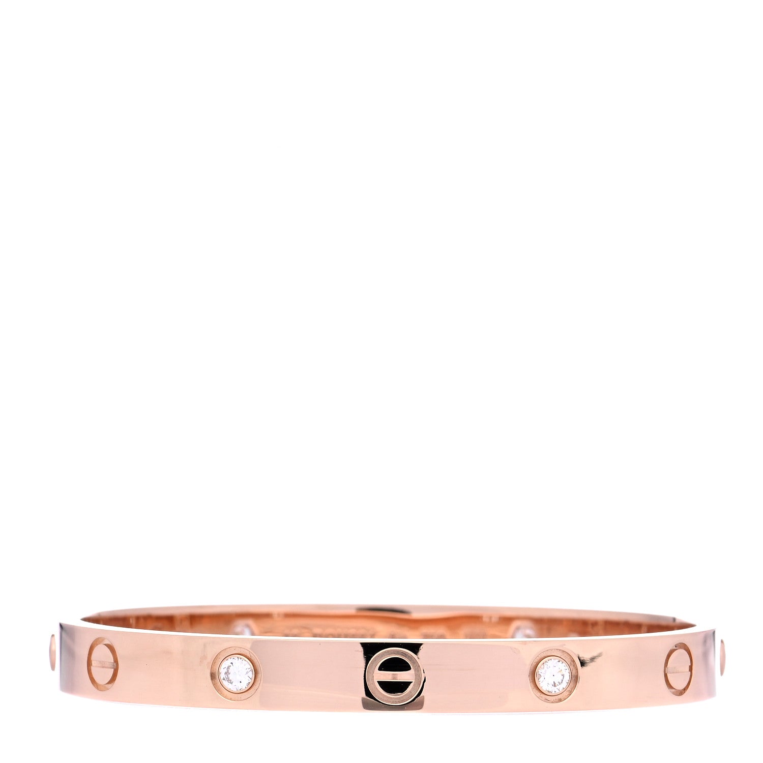 Cartier 18K Pink Gold 4 Diamond LOVE Bracelet 16 3 of 8