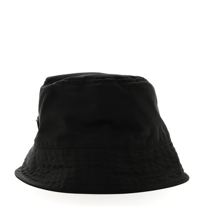 Prada Re-Nylon Metal Triangle Logo Womens Bucket Hat M Black 6 of 8