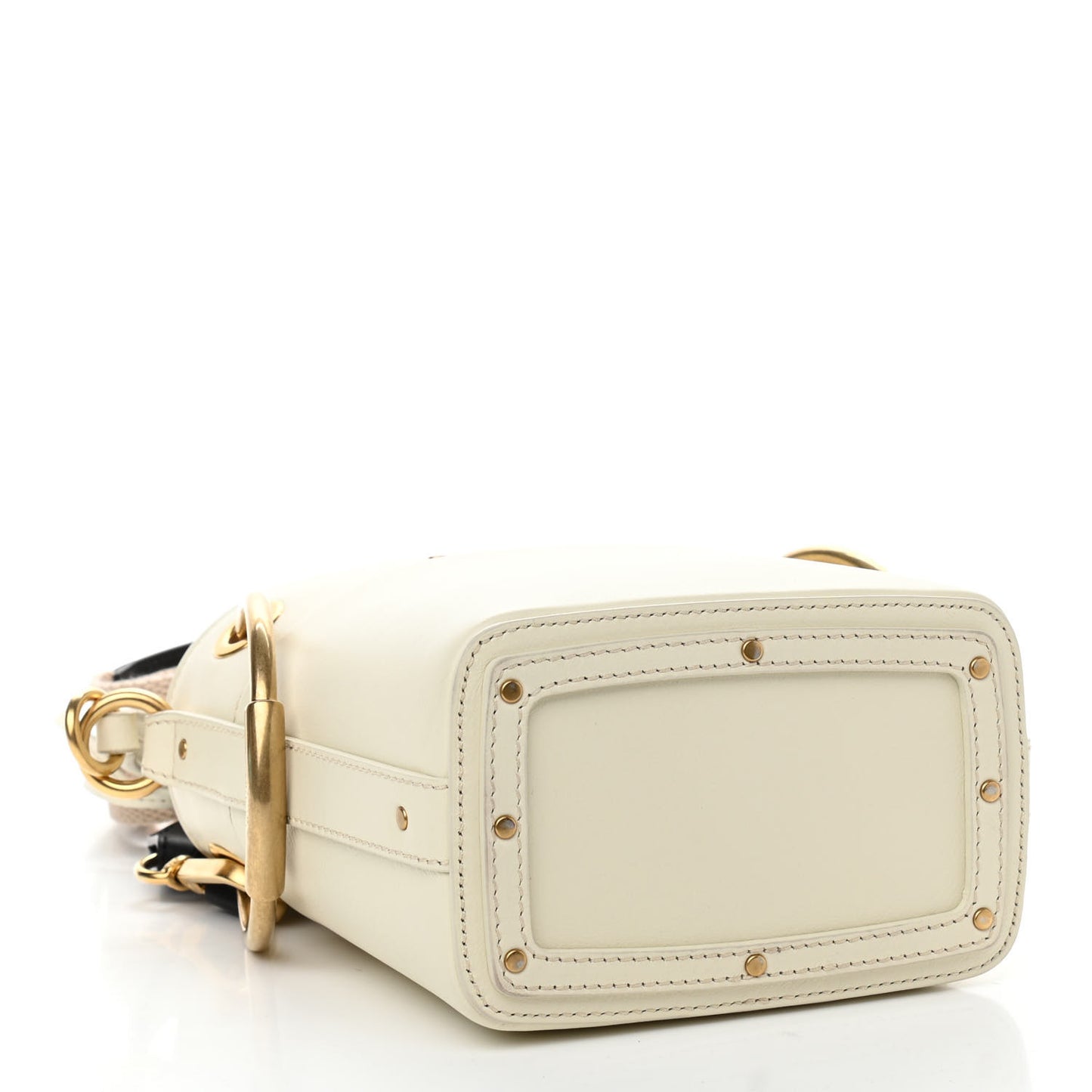 Smooth Calfskin Mini Roy Bucket Bag Natural White