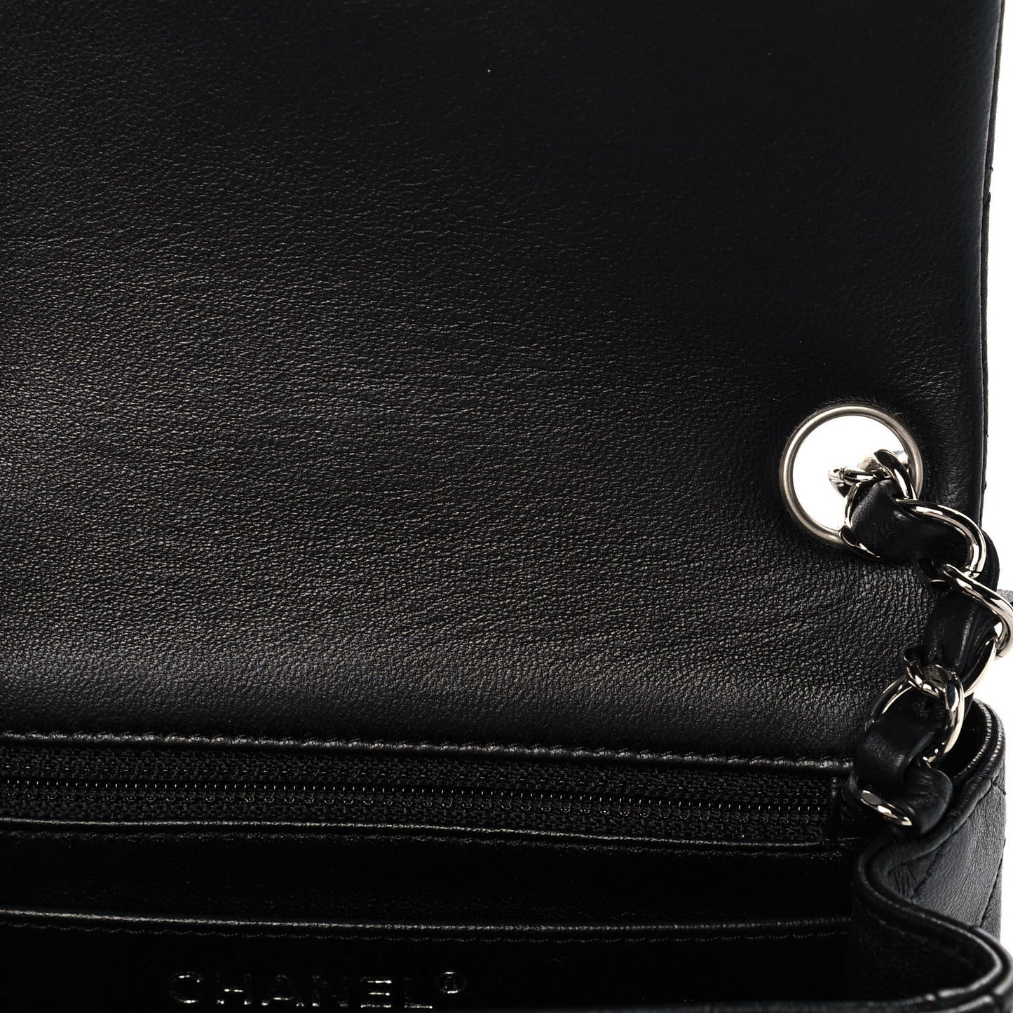 Lambskin Quilted Mini Square Flap Black