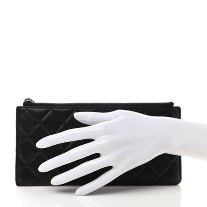 Chanel Lambskin Quilted Zip Pouch Black 2 of 7
