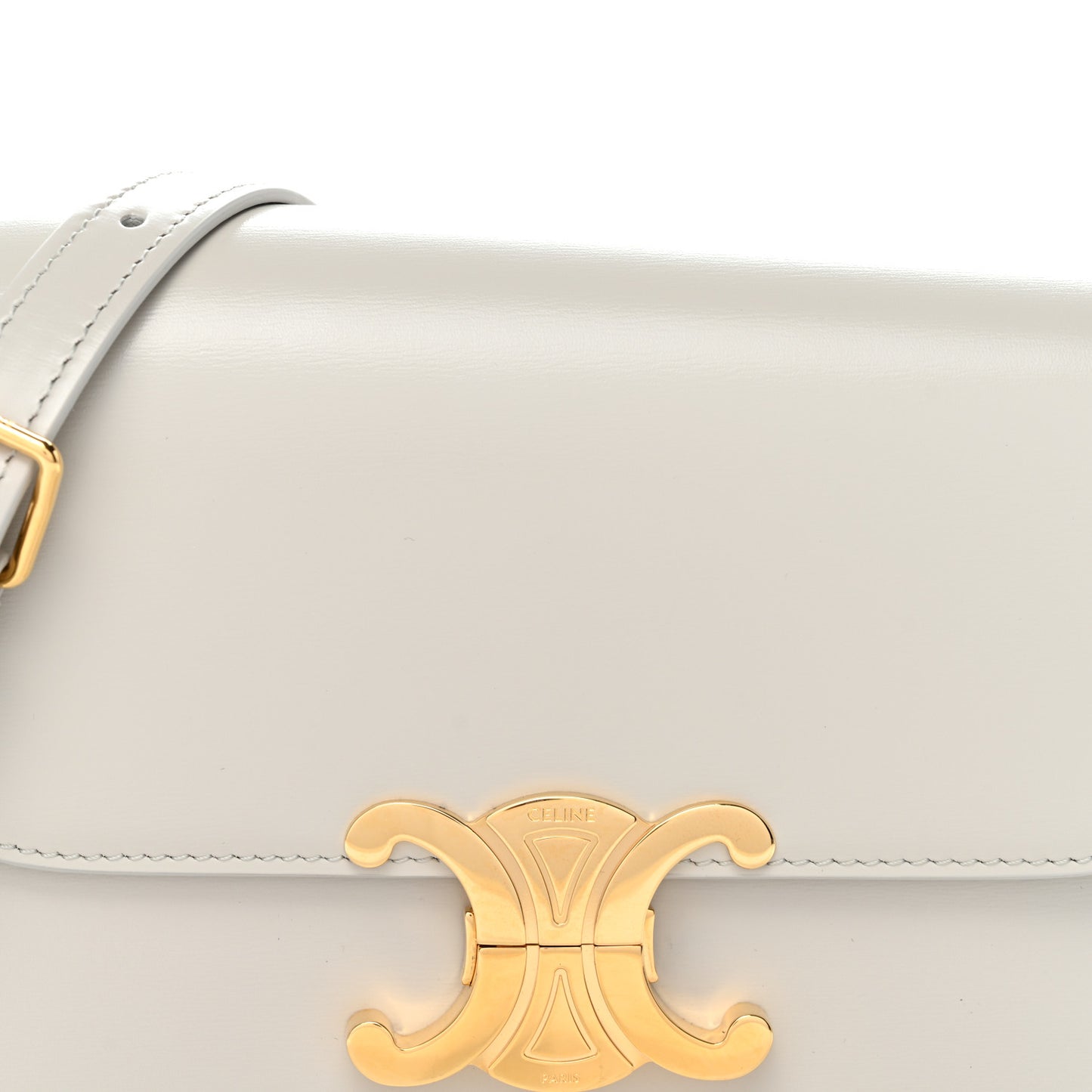 Shiny Calfskin Teen Triomphe Chalk