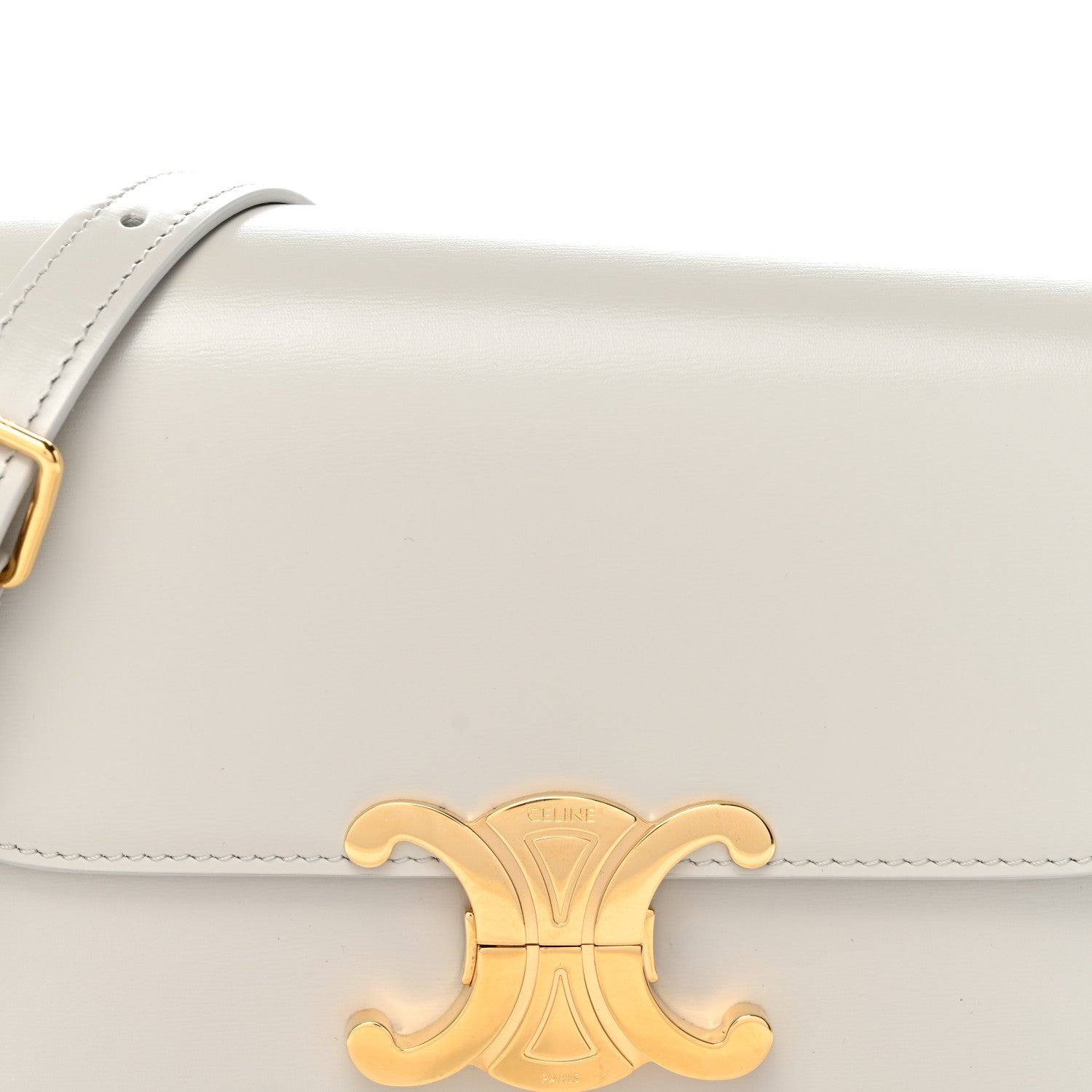 Celine Shiny Calfskin Teen Triomphe Chalk 9 of 13