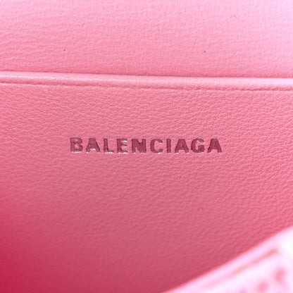 Balenciaga Washed Denim Hourglass Top Handle Bag Mini Denim Pink 7 of 11
