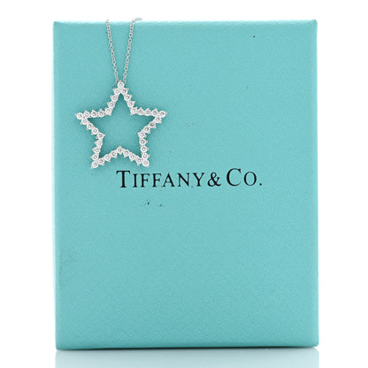 Tiffany Platinum Diamond Star Pendant Necklace 5 of 5