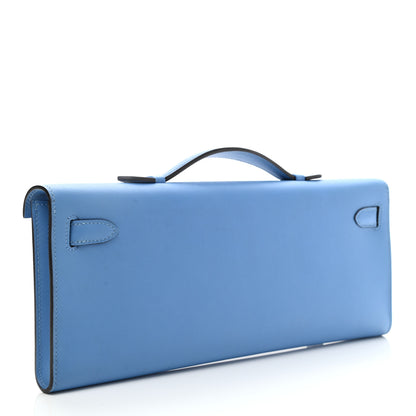 Hermes Swift Kelly Cut Clutch Pochette Bleu Paradis 3 of 9