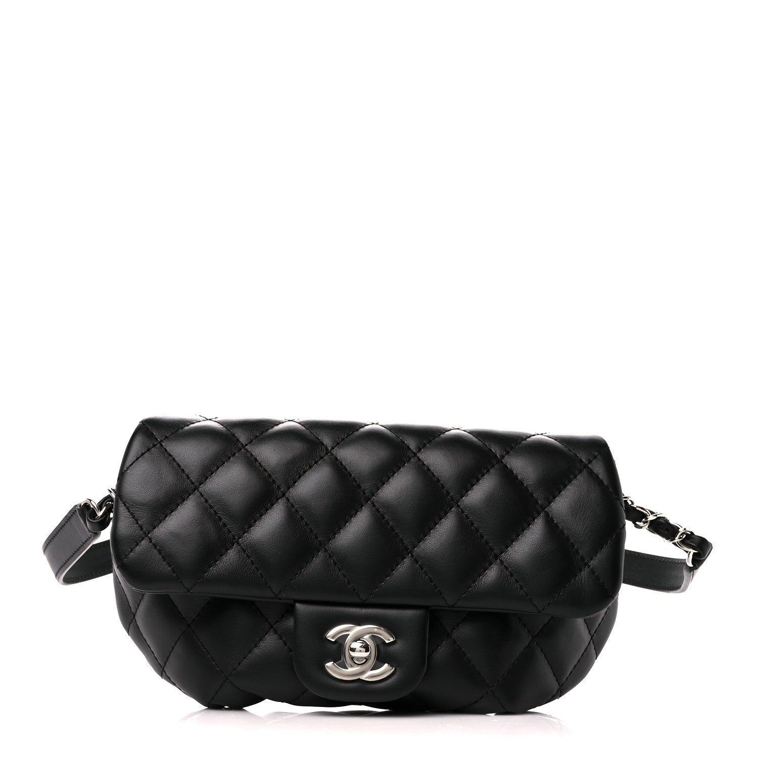 Chanel Calfskin Quilted CC Uniform Flap Belt Bag Black 1 of 12