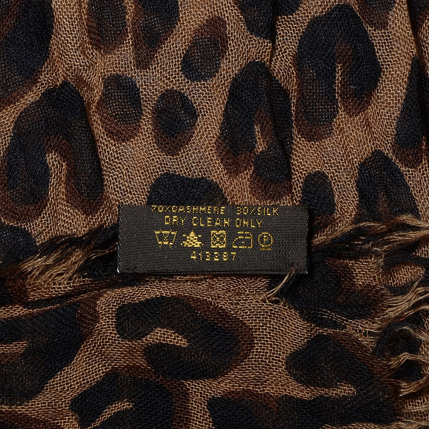 Cashmere Silk Leopard Stole Brown