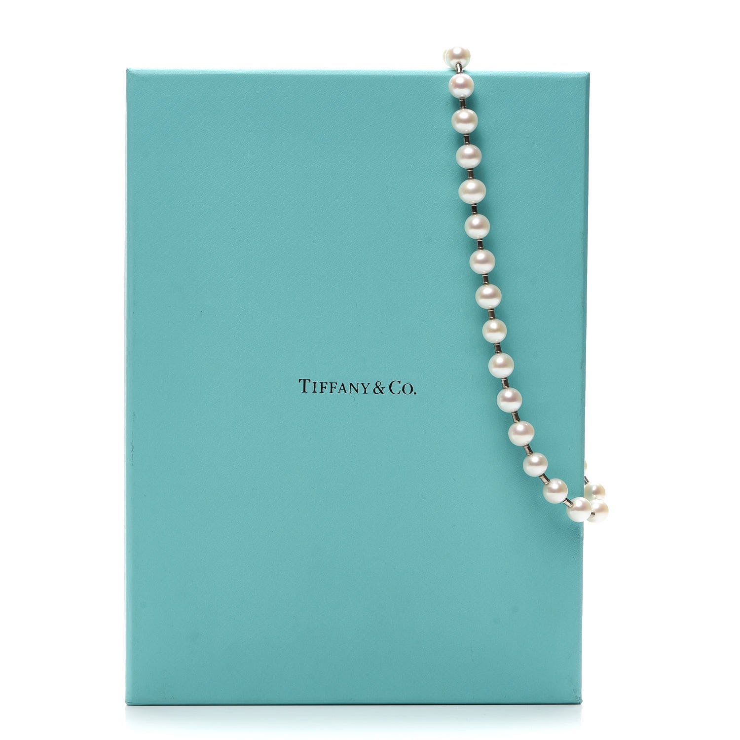 Tiffany Sterling Silver Pearl 9-10mm Hardwear Necklace 5 of 5