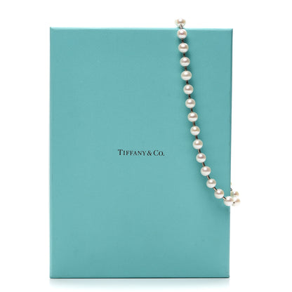 Tiffany Sterling Silver Pearl 9-10mm Hardwear Necklace 5 of 5