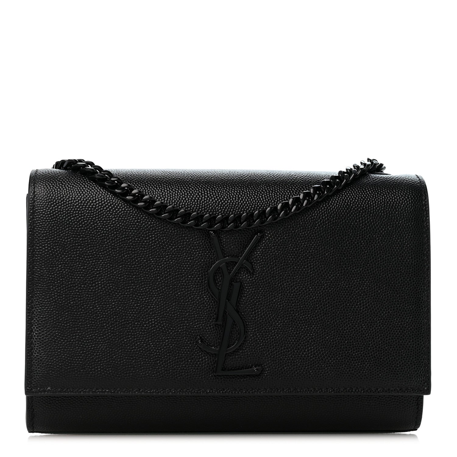 Saint Laurent Grain De Poudre Small Monogram Monochrome Kate Satchel Black 1 of 12