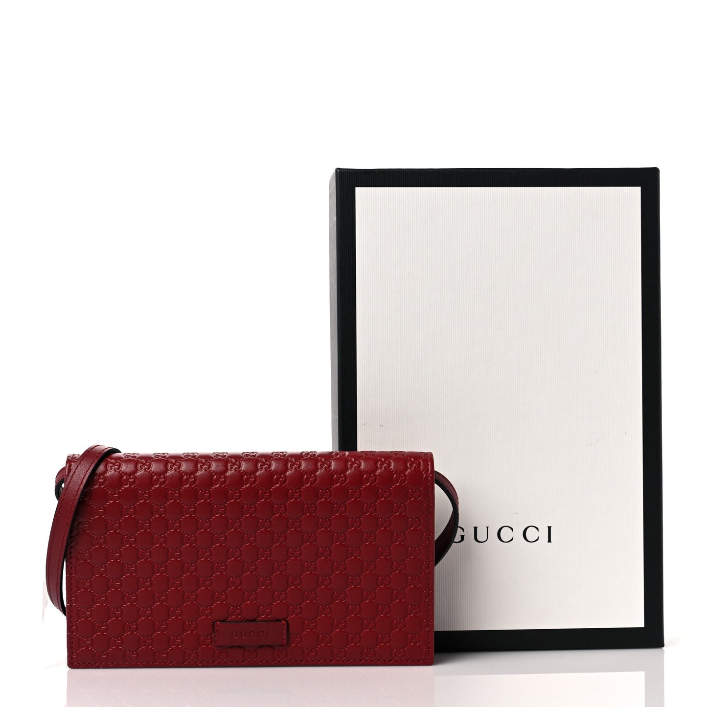 Microguccissima Crossbody Wallet Red