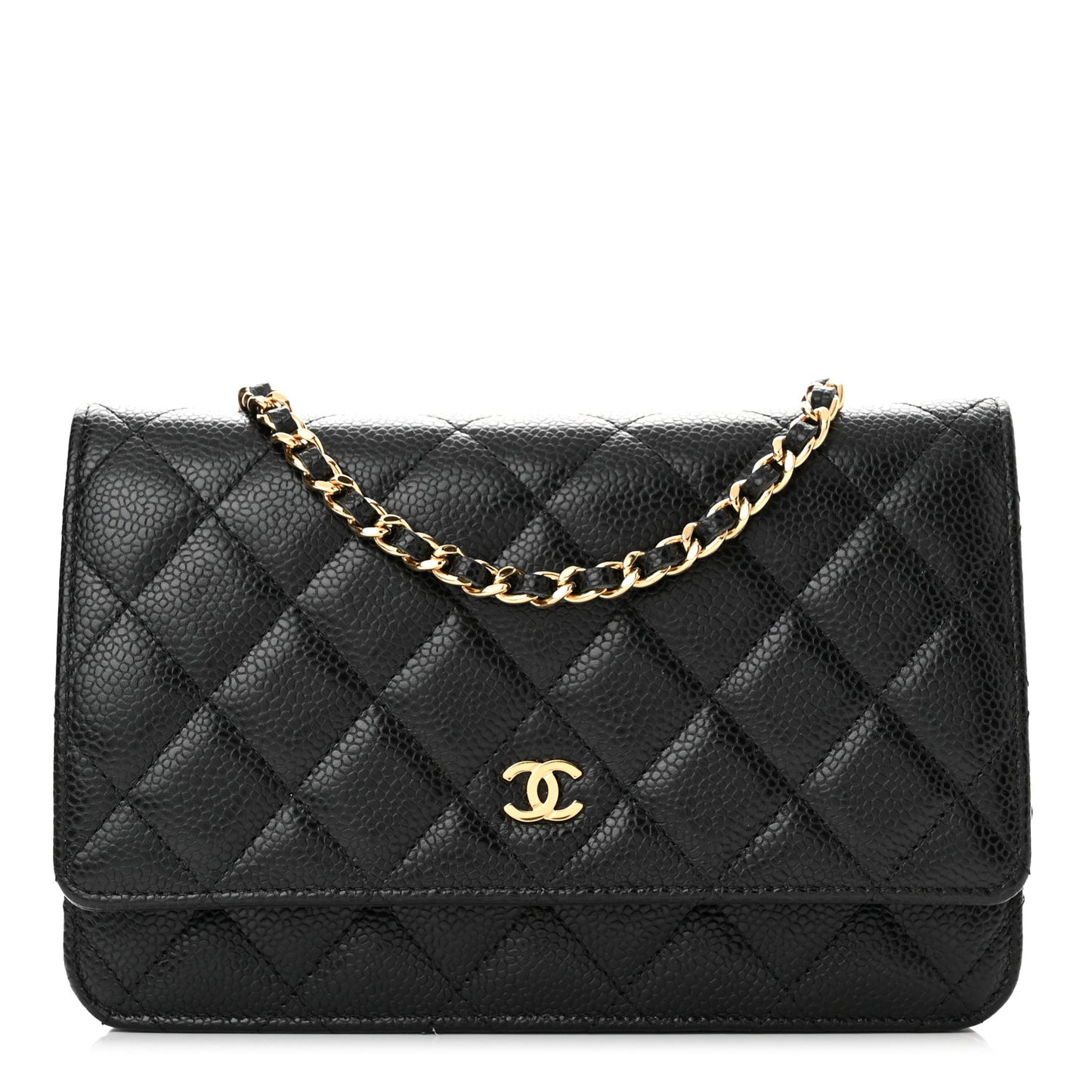 Caviar Quilted Wallet On Chain WOC Black